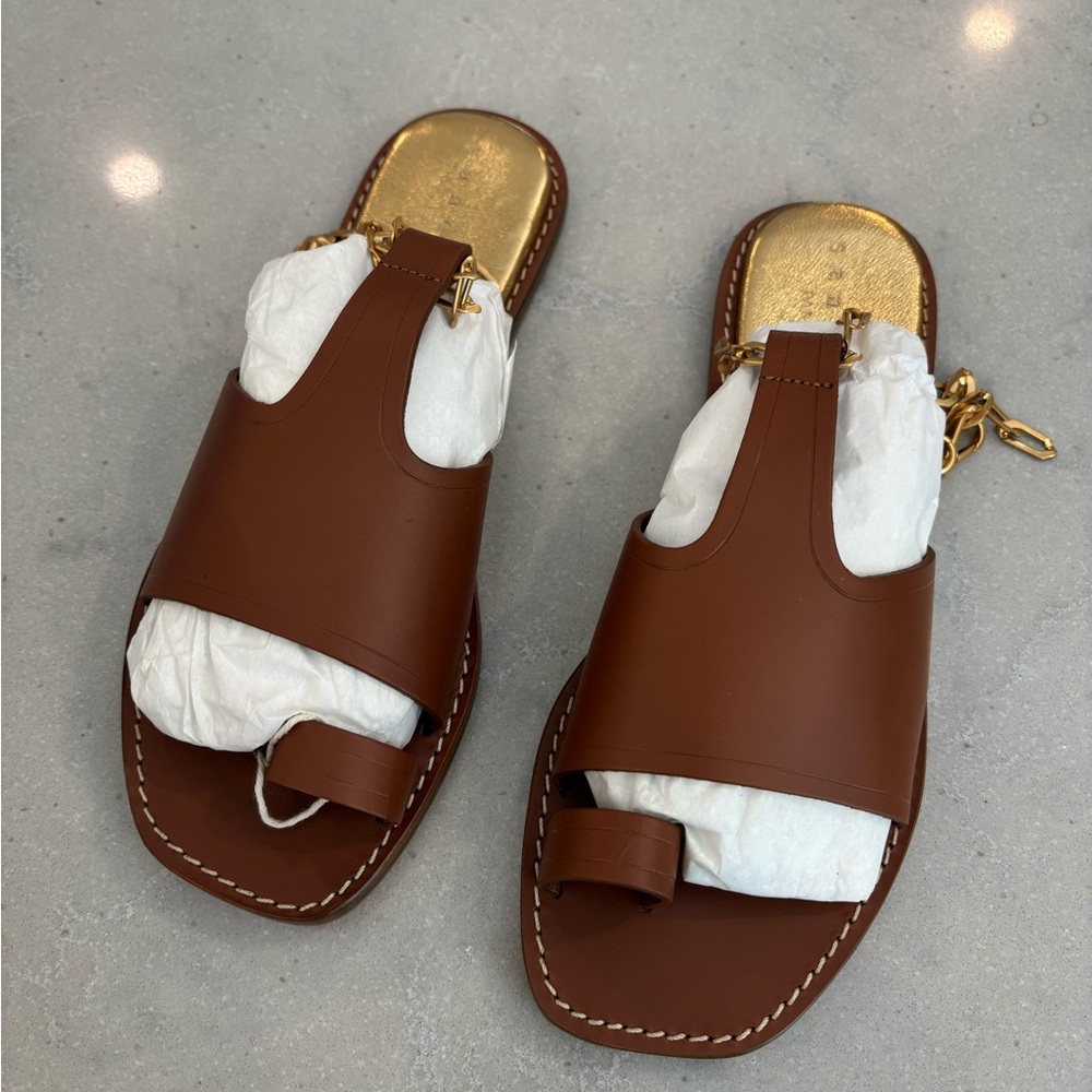 NWT Brand New in Box Sandro Brown Leather Women's Sandals
